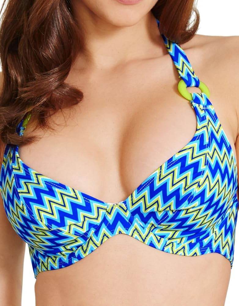 Curvy Kate Women's Shockwave Halter Bikini Top, Electric - Biamonde